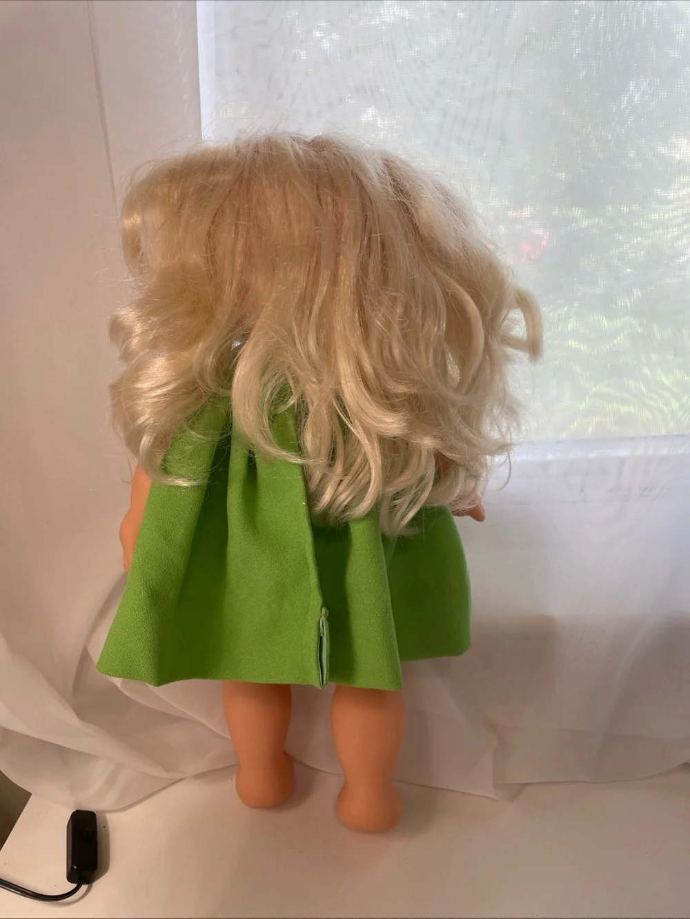 Cabbage patch kids vinyl hard body Doll with green eyes Blonde Hair